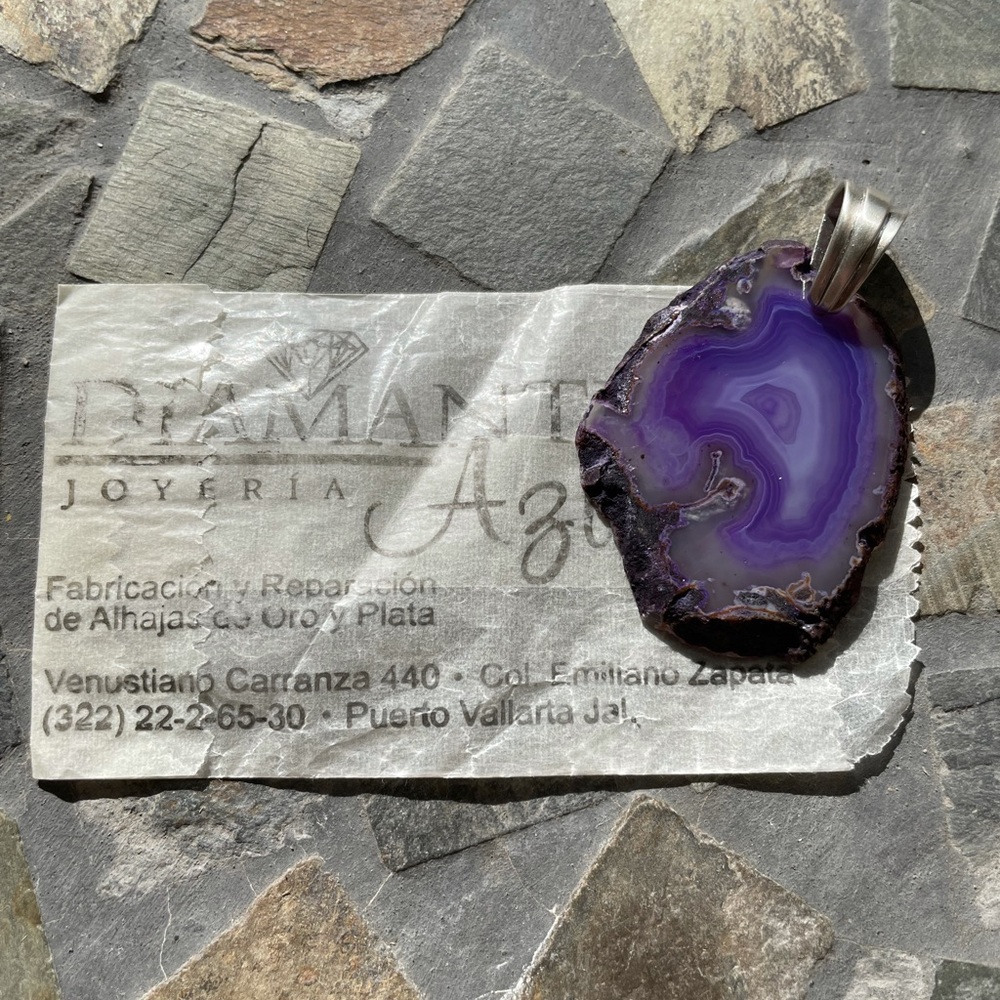 Agate S925 sterling silver pendant - Picture 7 of 10